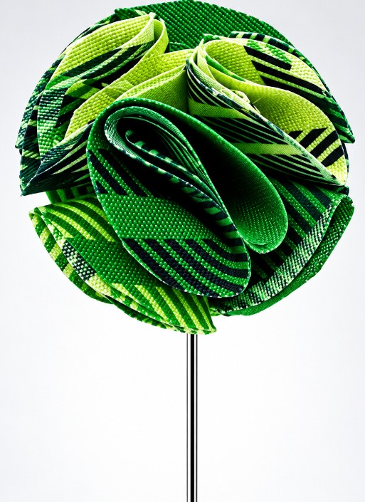 Emerald Green Luxe Plaid Rose Lapel Pin