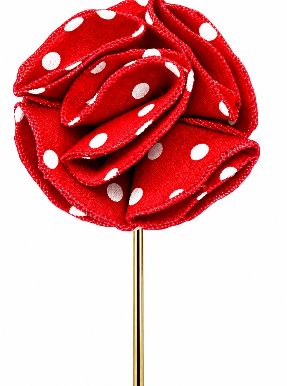 The Scarlet Royale Polka-Dot Rose Lapel Pin