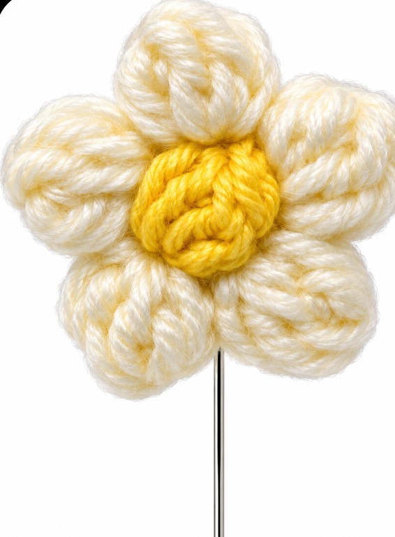 Ivory Golden Bloom Flower Lapel Pin