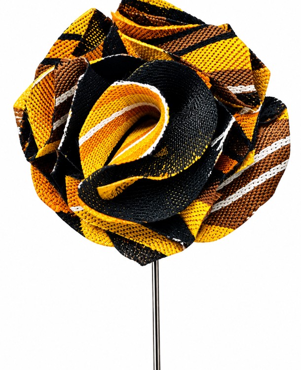 Golden Eclipse Luxury Rose Lapel Pin