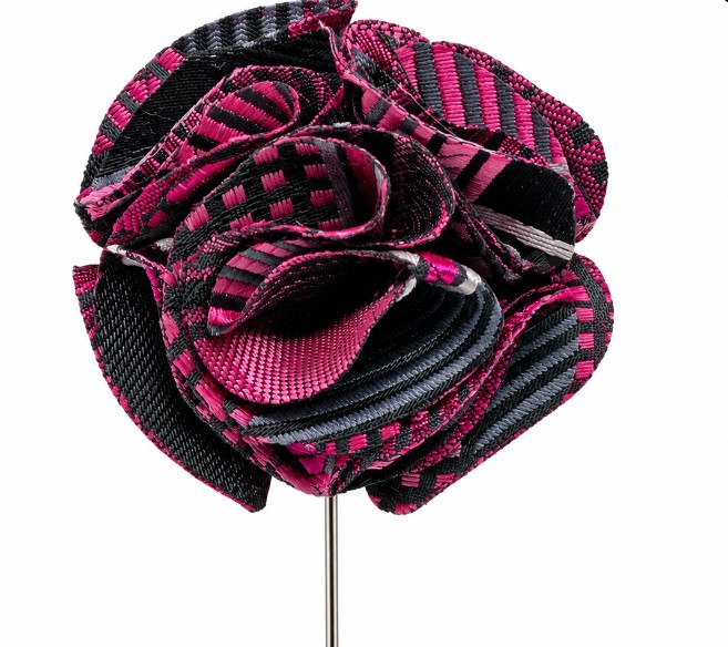 The Noir Royale Magenta Rose Lapel Pin