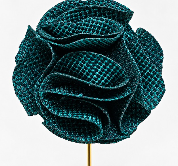 Gentleman’s Teal Signature Rose Pin