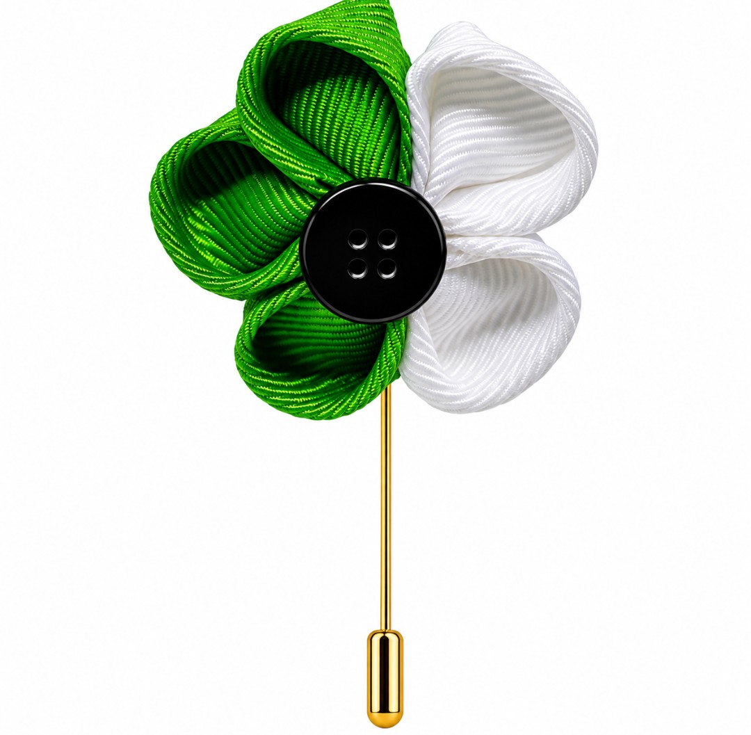 Emerald Luxe Floral Lapel Pin